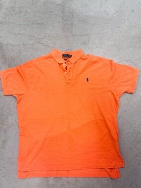 Ralph Lauren Orange Polo with Navy Pony XXL classic fit